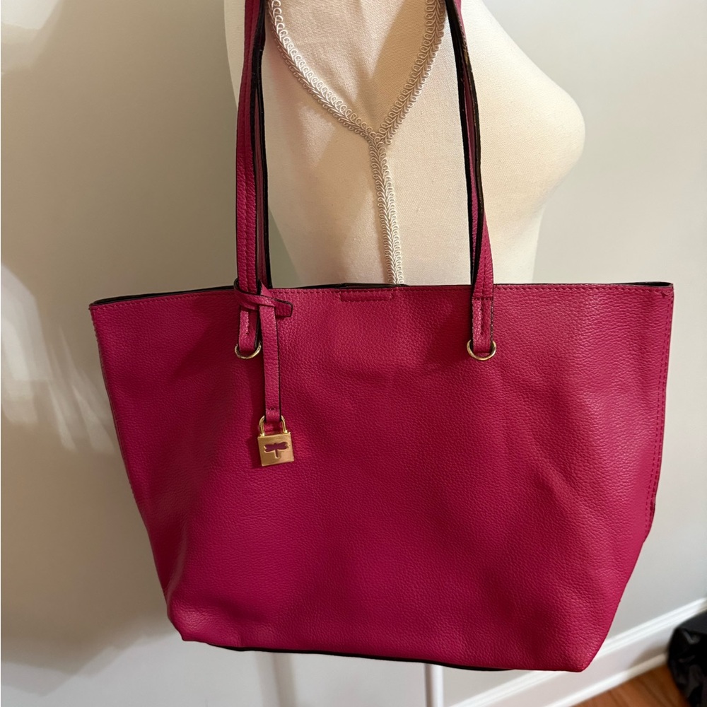 Kate Landry Pink Faux Leather Tote Bag